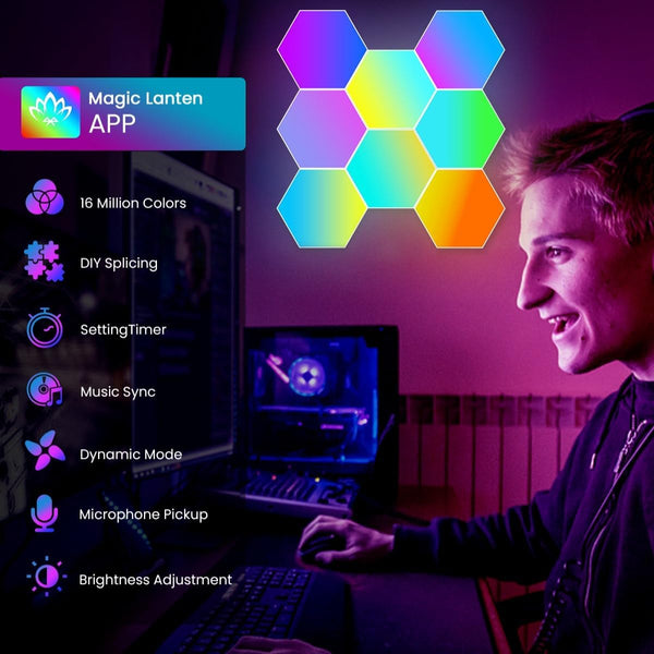 Dynamic RGB Hexagon Wall Lights