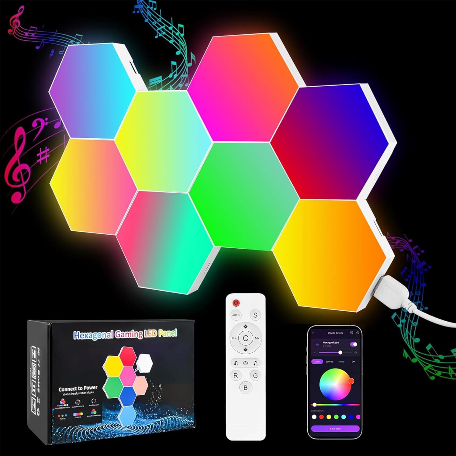 Hexagon RGB Gaming Lights Set